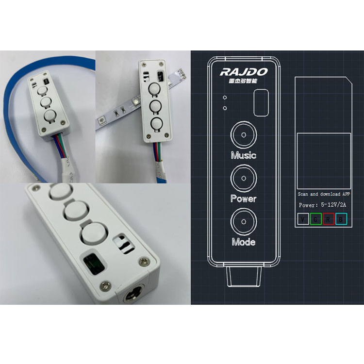 RGB 广州智能七彩控制器 BLE智能蓝牙幻彩灯方案 智能蓝牙5.1照明灯控方案 跑马灯串解决方案