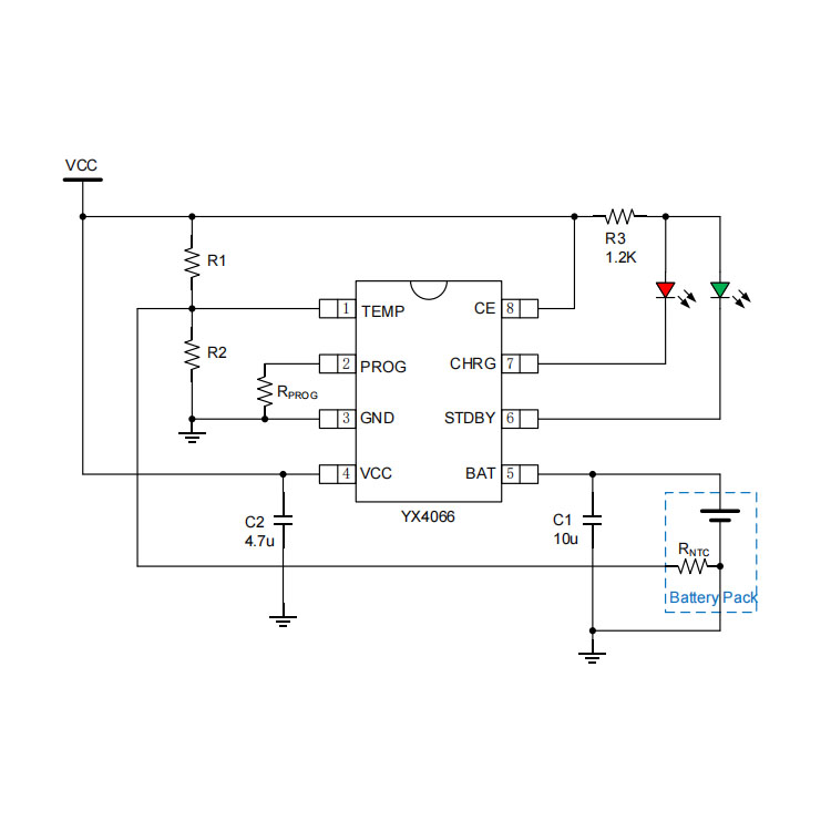 广州单节锂离子电池充电管理芯片 YX4066  带OVP保护功能 防电池反接 