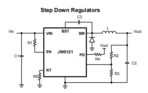 广州JW5121 60V/2A异步降压转换器