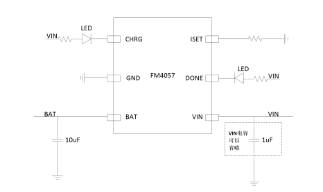 FM4057 32V 耐压广州单节锂电池线性充电芯片