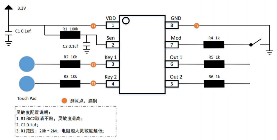 JT8022A电容式二按键触摸IC参数怎样？广州2键触摸芯片有那些？
