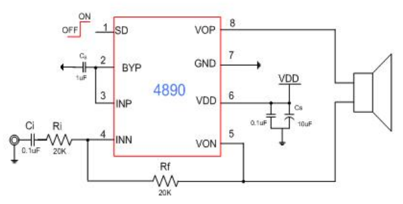 单声道 2.5W 广州音频功放芯片 4890