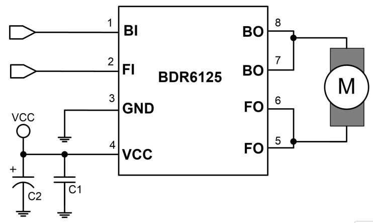 3.0V-18.0V大功率直流电机驱动芯片BDR6125,广州双向电机驱动IC 持续电流 4.50A，峰值 7.5A