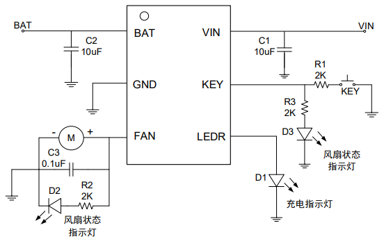 集成锂电池充电管理功能、按键检测功能的广州马达驱动专用芯片 YX2815A